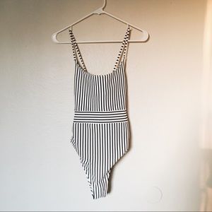 Black & white one piece bathing suit